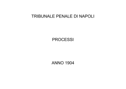 TRIBUNALE PENALE DI NAPOLI PROCESSI ANNO 1904