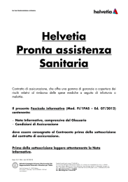 Fascicolo Informativo Helvetia Pronta Assistenza Sanitaria edizione