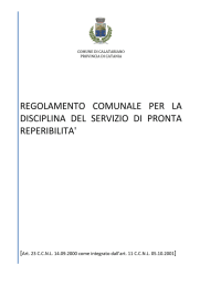 regolamento comunale per la disciplina del servizio di pronta