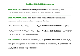 Equilibri di Solubilità - Università degli Studi dell`Insubria