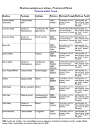 Strutture sanitarie accreditate provincia Rn