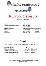 Nuoto Libero - Comune di Pontedera