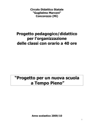 “Progetto per un nuova scuola a Tempo Pieno”