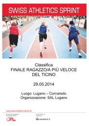 Classifica FINALE RAGAZZO/A PIÙ VELOCE DEL TICINO 29.05.2014