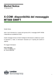 X-COM: disponibilità del messaggio MT569 SWIFT