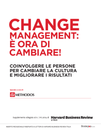 MANAGEMENT: È ORA DI CAMBIARE!