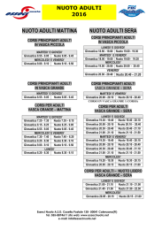 nuoto adulti 2016 nuoto adulti mattina nuoto adulti sera