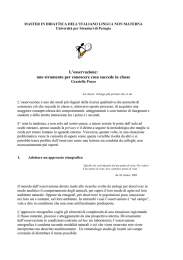 L`osservazione: uno strumento per conoscere cosa - E