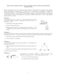 Esame Scritto, Modulo di Fisica 1, Corso di Chimica e Fisica