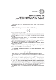 Soluzioni della prova di matematica 2001 per il liceo scientifico di