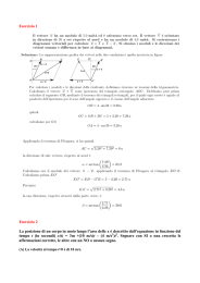 Esercizio 1 Esercizio 2 La posizione di un corpo in moto lungo l`asse