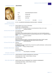 CURRICULUM VITAE DI ANNA SPONTON INFORMAZIONI