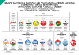 candidati alla carica di Presidente della Regione e liste provinciali