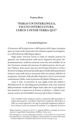 “PARLO UN`INTERLINGUA, FACCIO INTERCULTURA, CERCO L