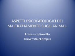 aspetti psicopatologici del maltrattamento sugli animali