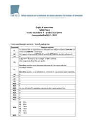 Griglia di correzione Prova di Italiano classe I secondaria di