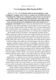 “La rivelazione della Parola di Dio”
