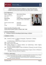 Curriculum Vitae Pagina 1 DIPARTIMENTO DI SANITA PUBBLICA e