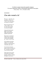 Che séte venuti a fa