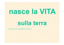 1. Elementi che hanno reso possibile la vita sulla terra