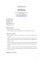 CURRICULUM VITAE MAURIZIO STELLA Dottore Commercialista