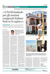«A Perth badante per gli anziani emigranti italiani Solo io li capisco»