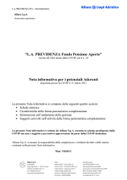 “LA PREVIDENZA Fondo Pensione Aperto” Nota