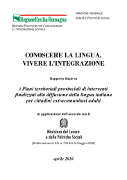 Conoscere la lingua, vivere l`integrazione