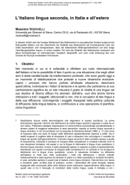 L`italiano lingua seconda, in Italia e all`estero