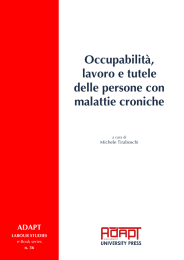 (a cura di), Occupabilità, lavoro e tutele delle persone con malattie