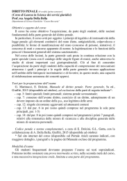 Diritto penale prof.ssa Angela Della Bella