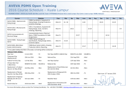 AVEVA Malaysia Training Schedule