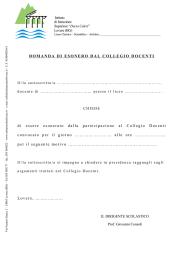 DOMANDA DI ESONERO DAL COLLEGIO DOCENTI di essere