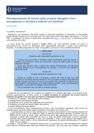 Allontanamento di minori dalla propria famiglia e loro accoglienza in