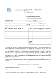 Domanda Esami fuori piano Lettere e Beni Culturali