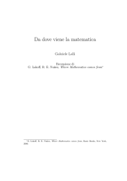 Da dove viene la matematica - Pagine personali del personale della