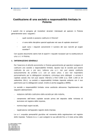 Costituzione di una societa a responsabilita limitata in Polonia