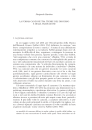 La forma canzone tra teoria del discorso e della traduzione