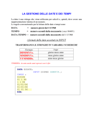 LA GESTIONE DELLE DATE E DEI TEMPI i formati delle date