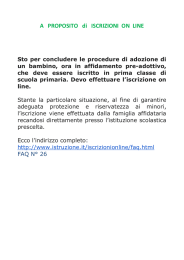 A PROPOSITO di ISCRIZIONI ON LINE