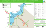 Lago Maggiore. Mappa dei servizi di navigazione e trasporti pubblici