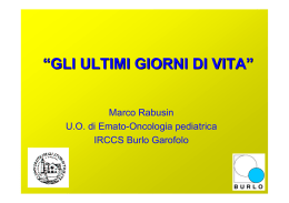 “GLI ULTIMI GIORNI DI VITA”