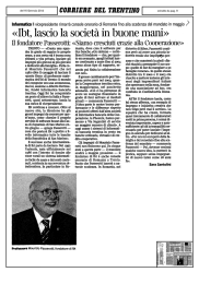 «Ibt, lascio la società in buone mani»