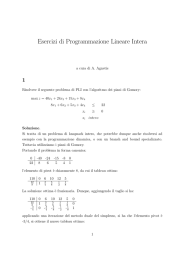 (9) Esercizi di Programmazione Lineare Intera