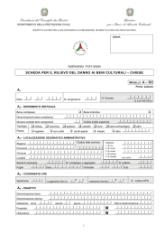 SCHEDA PER IL RILIEVO DEI BENI CULTURALI – DANNO ALLE