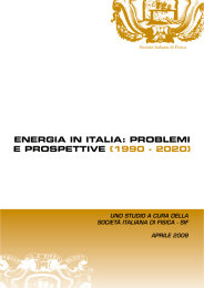 EnErgia in italia: problEmi E prospEttivE