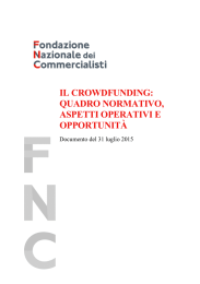 il crowdfunding: quadro normativo, aspetti operativi e opportunità