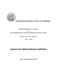 Aspetti etici della Sedazione Palliativa