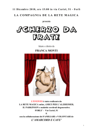Volantino rappresentazione teatrale "Scherzo da frate"