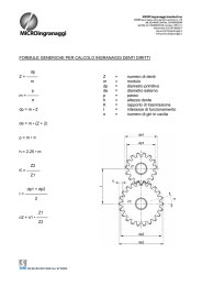 FORMULE GENERICHE PER CALCOLO INGRANAGGI DENTI